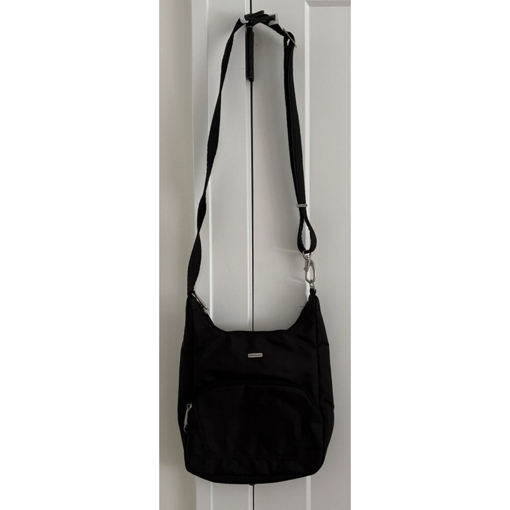 Travelon Classic Essential Messenger Bag Crossbody Black Purse Anti Theft NEW